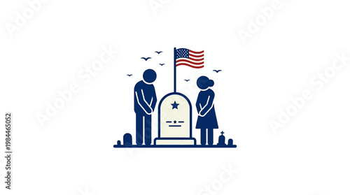 Memorial Day Remembrance at a Veteran's Grave