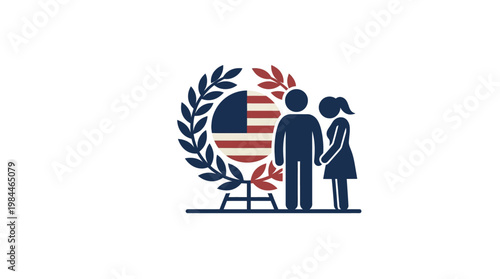 Memorial Day Wreath with Couple for Remembering