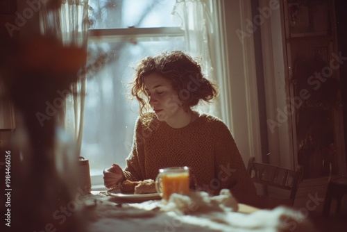 Wallpaper Mural Young adult at home in natural light authentic lifestyle portrait Torontodigital.ca