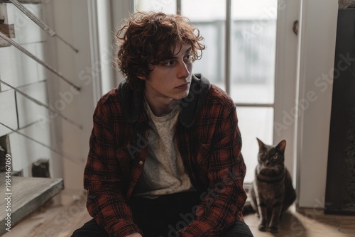 Wallpaper Mural Young adult at home in natural light authentic lifestyle portrait Torontodigital.ca