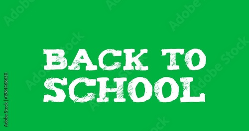 Digital animation of back to school text banner against black background