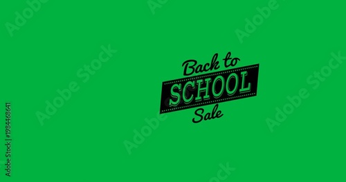 Digital animation of back to school sale text banner against white background