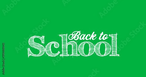 Digital animation of back to school text banner against black background