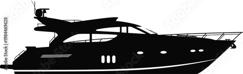 Motor yacht ship silhouette