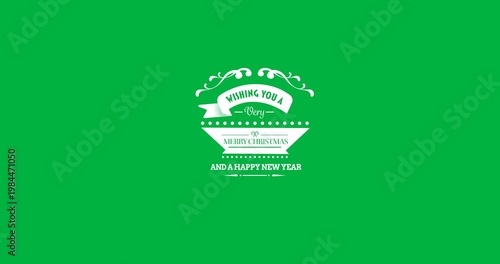 Digital animation of merry christmas and happy new year text banner against black background