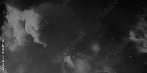 Abstract white and gray isolated cloud cumulus clouds. Gray aquarelle painted realistic fog or mist smoky textured canvas design. White and ash messy wall stucco texture background.	