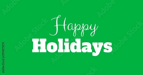 Digital animation of happy holidays text banner against black background
