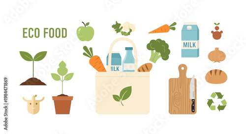 Eco Food Collection: Fresh Produce, Organic Farming, Healthy Lifestyle, and Sustainable Shopping