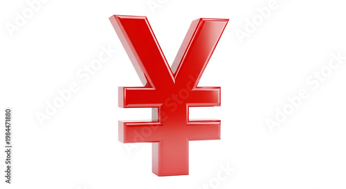 Red Japanese Yen Currency Symbol for Financial and Economic Concepts