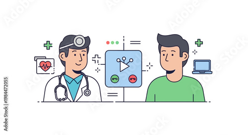 Telemedicine Consultation: Doctor and Patient Video Call for Remote Healthcare