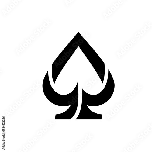 Free Download Stylized Black Spade Symbol Icon for Playing Card Games and Casino Branding - GFXLoad