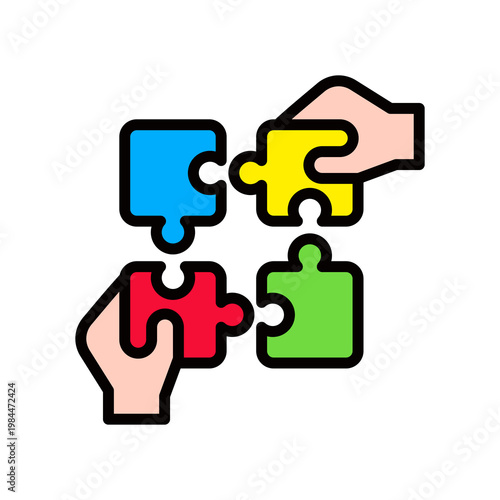 Collaboration lineal color icon
