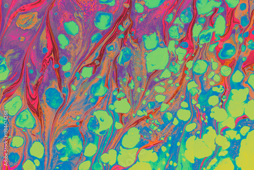 Artistic abstract Ebru marbling paint texture background