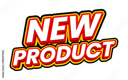 Foto New product text label sticker promotion on transparent background