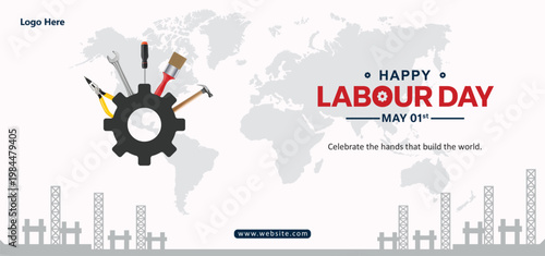 International labour day banner post template