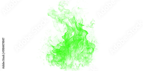 Canvas Print A vibrant green flame burns brightly against a dark background