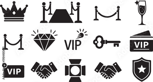 VIP luxury icons and symbols collection