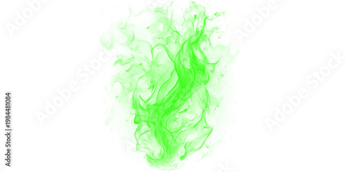 A vibrant green flame burns brightly against a dark background