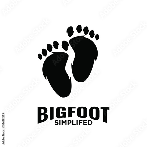 Bigfoot Footprints Simple Vector Logo Illustration on White Background
