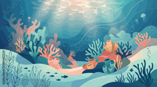 underwater background with fishes