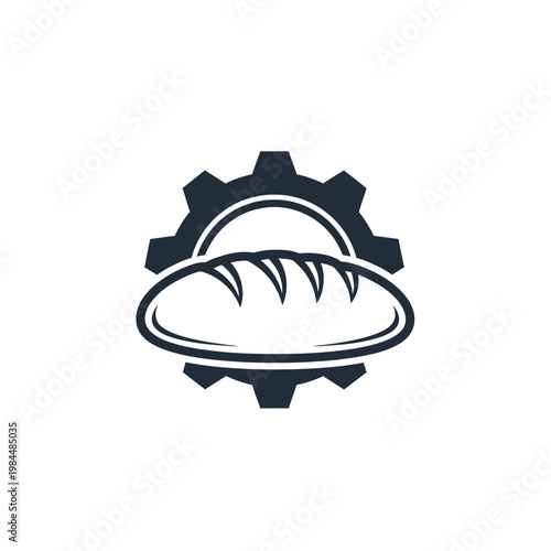 A loaf of bread in a gear.