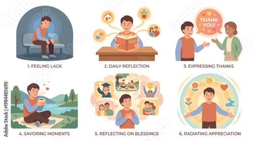 Mental Health Illustrations Depict Coping with Anxiety and Stress