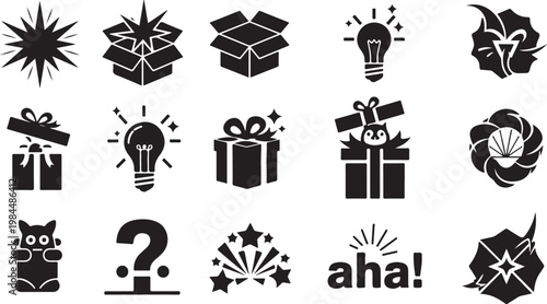 Creative Ideas and Inspiration Symbols in Black