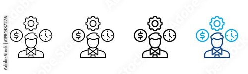 Project Management Icon Different Style Outline Collection Set Vector Illustration