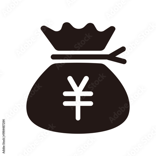 お金の入った袋のシンプルなアイコン