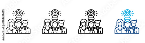 Team Creative Icon Different Style Outline Collection Set Vector Illustration