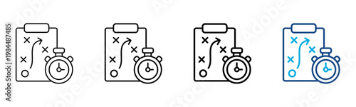 Time Planning Icon Different Style Outline Collection Set Vector Illustration