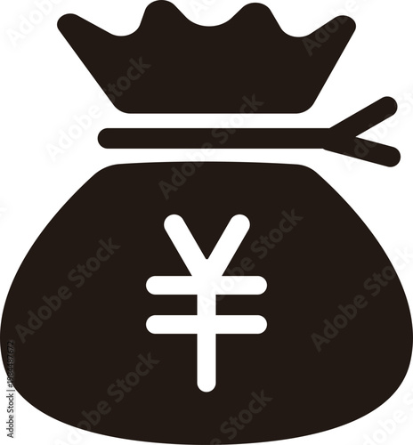 お金の入った袋のシンプルなアイコン