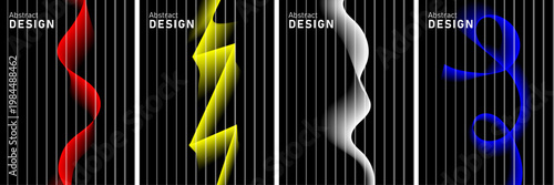 Abstract vertical waves a colorful design exploration with striking contrasts and dynamic flow