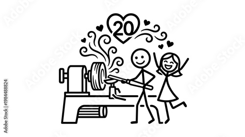 Couple Celebrating Twenty Years of Woodturning