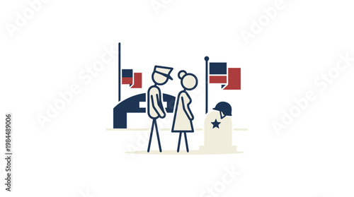 Couple Pays Respects at Veterans Memorial