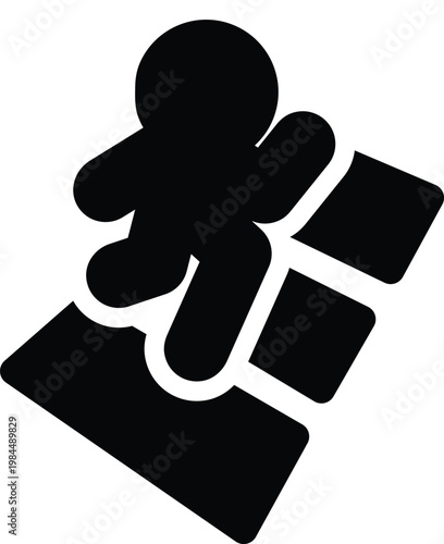 Person running on the road markings