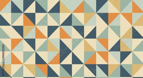 abstract geometric triangle pattern in navy blue, teal, and orange