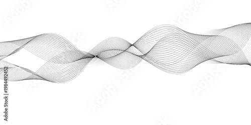 gray wave curve lines banner background design. Digital frequency track equalizer. Stylized line art background. modern soft luxury texture with smooth and clean vector subtle background illustration