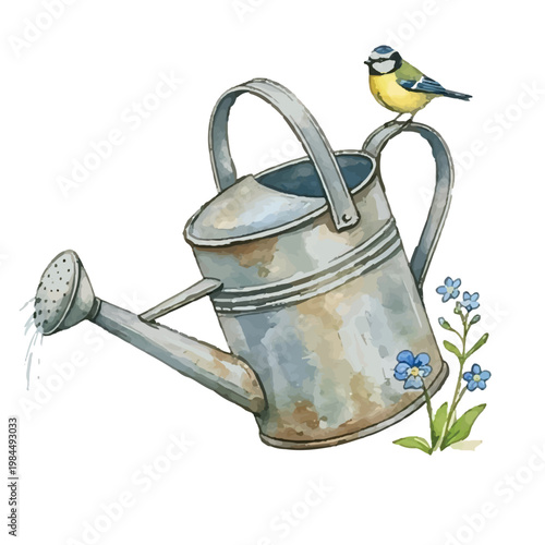 Red rubber rain boots with flowers isolated on white background for gardening and spring fashion