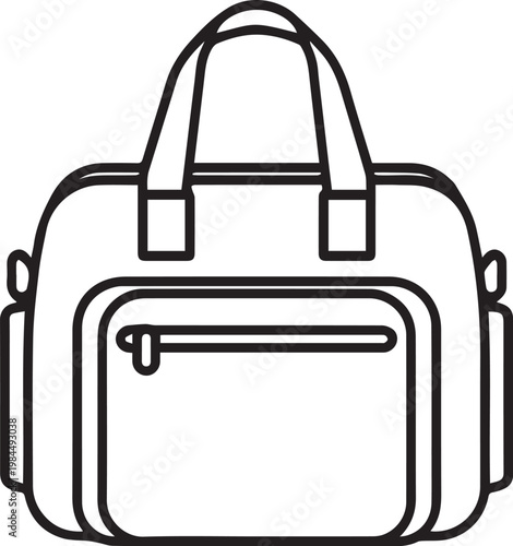 A simple, yet versatile illustration of a duffel bag, perfect for various activities.