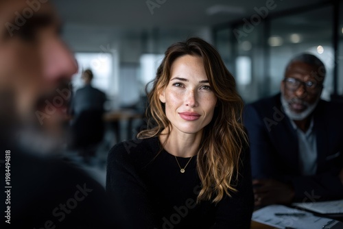 Wallpaper Mural Business woman in team meeting discussing ideas in modern office Torontodigital.ca