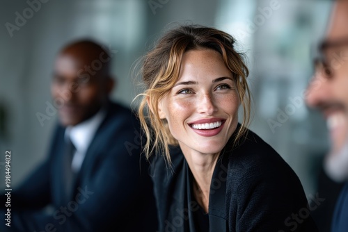 Wallpaper Mural Business woman in team meeting discussing ideas in modern office Torontodigital.ca