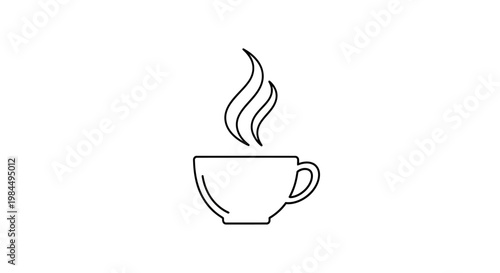 A steaming cup sits on a table indoors in a cozy cafe setting with warm lighting and a minimalist decor offering a hot beverage.