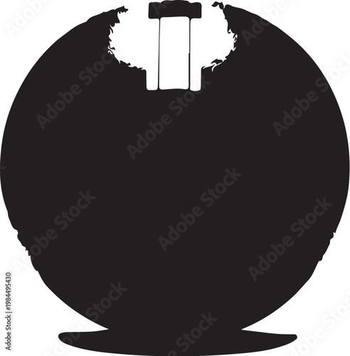 Black globe, cracked earth, vector illustration, environmental damage