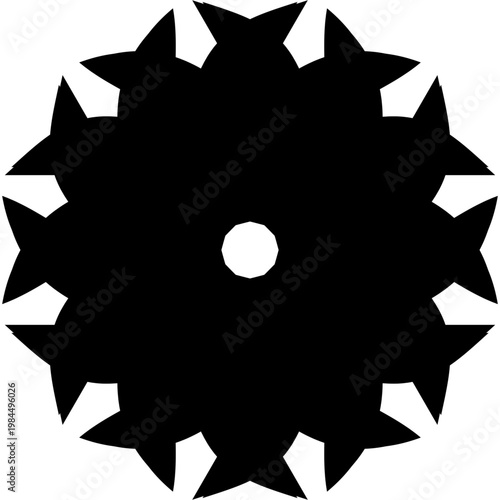 Black Geometric Mandala Star Silhouette