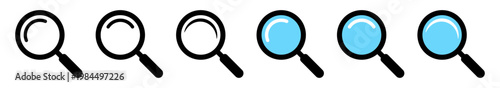 Magnifying Glass Search Icons for Explore, Discovery and Find Concept