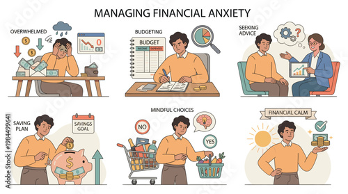Person managing financial stress with planning and support