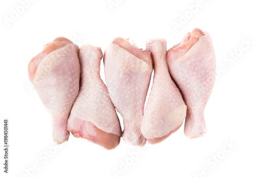 Bilde på lerret Raw Chicken Legs Isolated on White Background