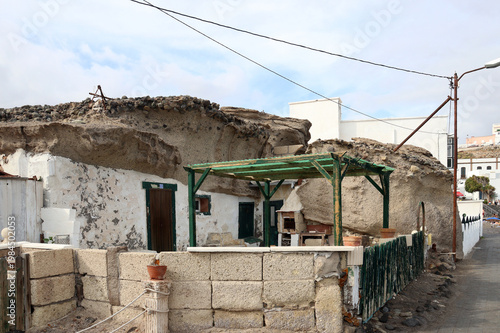 Cave dwelling, cool living spaces carved into tuff rock (Poris de Abona, Tenerife, Canary Islands, Spain)