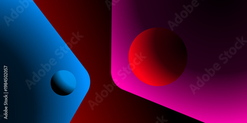 Abstract Red Sphere Geometric Gradient Background
